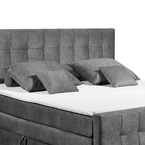 Lit boxspring Bellwood Avec tête de lit - Tissu Gleni: Anthracite - 180 x 200cm