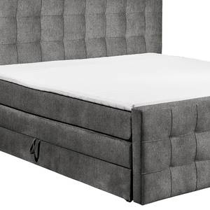 Lit boxspring Bellwood Avec tête de lit - Tissu Gleni: Anthracite - 180 x 200cm