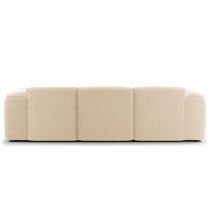 Ecksofa HUDSON 3-Sitzer mit Longchair Bouclé Stoff Bony: Beige - Breite: 251 cm - Longchair davorstehend rechts