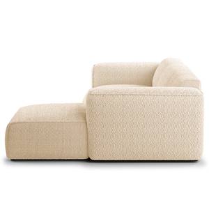 Hoekbank HUDSON 3-zits met chaise longue Bouclé Stof Bony: Beige - Breedte: 251 cm - Longchair vooraanzicht rechts