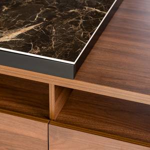 Table basse Robinwood Céramique - Imitation marbre noir / Imitation noyer