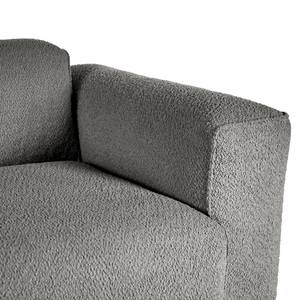 Ecksofa HUDSON 3-Sitzer mit Longchair Bouclé Stoff Bony: Grau - Breite: 284 cm - Longchair davorstehend rechts