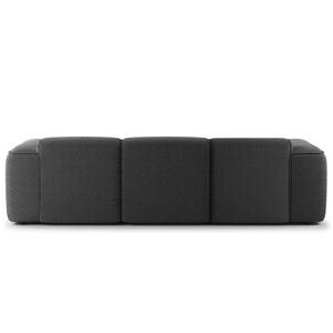 Ecksofa HUDSON 3-Sitzer mit Longchair Bouclé Stoff Bony: Anthrazit - Breite: 251 cm - Longchair davorstehend links