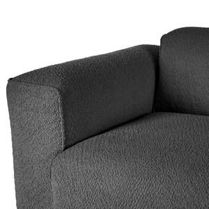 Hoekbank HUDSON 3-zits met chaise longue Bouclé Stof Bony: Antracietkleurig - Breedte: 251 cm - Longchair vooraanzicht links