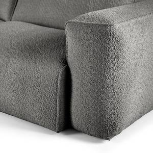 Ecksofa HUDSON 3-Sitzer mit Longchair Bouclé Stoff Bony: Grau - Breite: 317 cm - Longchair davorstehend links