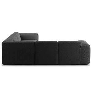 Ecksofa HUDSON mit Rundecke Bouclé Stoff Bony: Anthrazit - Ecke davorstehend links