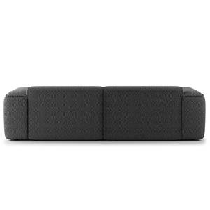 Hoekbank HUDSON 1,5-zits + chaise longue Bouclé Stof Bony: Antracietkleurig - Longchair vooraanzicht links