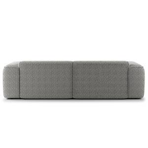 Hoekbank HUDSON 1,5-zits + chaise longue Bouclé Stof Bony: Grijs - Longchair vooraanzicht links