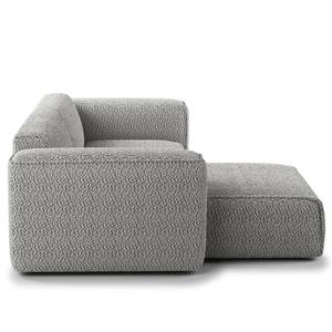 Hoekbank HUDSON 1,5-zits + chaise longue Bouclé Stof Bony: Grijs - Longchair vooraanzicht links