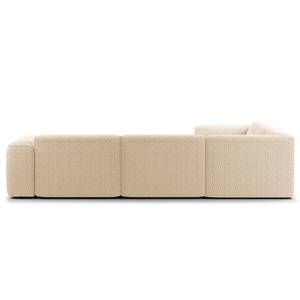 Ecksofa HUDSON mit Rundecke Bouclé Stoff Bony: Beige - Ecke davorstehend links