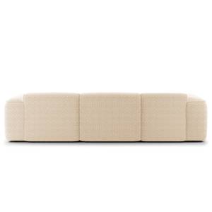 Hoekbank HUDSON 3-zits met chaise longue Bouclé Stof Bony: Beige - Breedte: 284 cm - Longchair vooraanzicht links