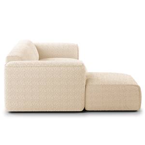 Hoekbank HUDSON 3-zits met chaise longue Bouclé Stof Bony: Beige - Breedte: 284 cm - Longchair vooraanzicht links