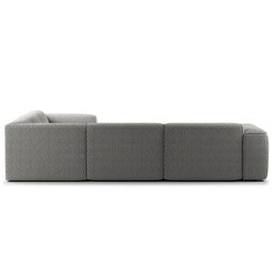 Ecksofa HUDSON mit Rundecke Bouclé Stoff Bony: Grau - Ecke davorstehend rechts