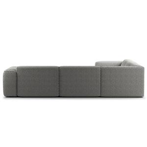 Ecksofa HUDSON mit Rundecke Bouclé Stoff Bony: Grau - Ecke davorstehend links