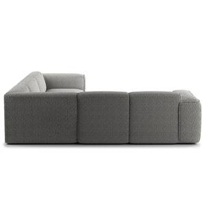 Ecksofa HUDSON mit Rundecke Bouclé Stoff Bony: Grau - Ecke davorstehend links