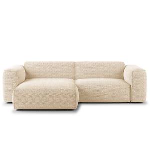 Ecksofa HUDSON 1,5-Sitzer mit Longchair Bouclé Stoff Bony: Beige - Longchair davorstehend links