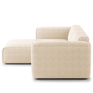 Divano angolare a 1,5 posto HUDSON Bouclé Tessuto Bony: beige - Longchair preimpostata a sinistra