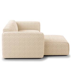 Ecksofa HUDSON 1,5-Sitzer mit Longchair Bouclé Stoff Bony: Beige - Longchair davorstehend links