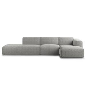 Divano angolare con chaise longue HUDSON Bouclé Tessuto Bony: grigio - Longchair preimpostata a destra