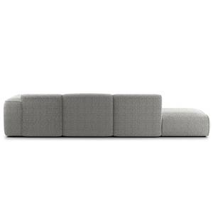 Divano angolare con chaise longue HUDSON Bouclé Tessuto Bony: grigio - Longchair preimpostata a destra