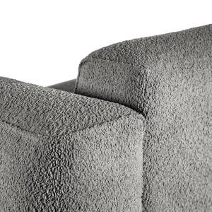 Canapé panoramique HUDSON Bouclé Tissu Bony: Gris - Méridienne courte à gauche / longue à droite (vue de face)