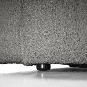 Canapé panoramique HUDSON Bouclé Tissu Bony: Gris - Méridienne courte à droite / longue à gauche (vue de face)