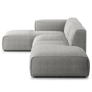 Ecksofa HUDSON mit Chaiselongue Bouclé Stoff Bony: Grau - Longchair davorstehend links