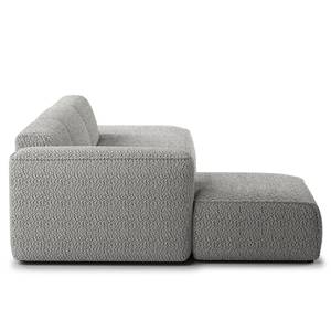 Ecksofa HUDSON mit Chaiselongue Bouclé Stoff Bony: Grau - Longchair davorstehend links