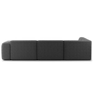 Ecksofa HUDSON 3-Sitzer mit Recamiere Bouclé Stoff Bony: Anthrazit - Longchair davorstehend links