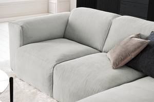 Hoekbank HUDSON 3-zits met chaise longue Corduroy Snor: Grijs - Breedte: 251 cm - Longchair vooraanzicht rechts