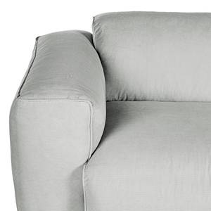 Ecksofa HUDSON 3-Sitzer mit Longchair Cordstoff Snor: Grau - Breite: 251 cm - Longchair davorstehend rechts