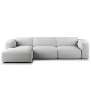 Hoekbank HUDSON 3-zits met chaise longue Corduroy Snor: Grijs - Breedte: 284 cm - Longchair vooraanzicht links