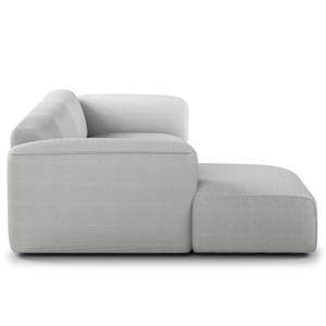 Hoekbank HUDSON 3-zits met chaise longue Corduroy Snor: Grijs - Breedte: 284 cm - Longchair vooraanzicht links