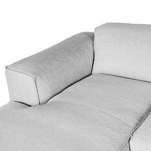 Hoekbank HUDSON 3-zits met chaise longue Corduroy Snor: Grijs - Breedte: 284 cm - Longchair vooraanzicht links