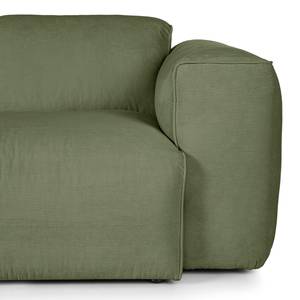 Ecksofa HUDSON 3-Sitzer mit Longchair Cordstoff Snor: Grün - Breite: 251 cm - Longchair davorstehend links