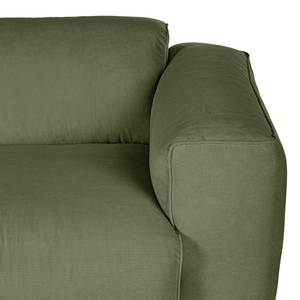 Ecksofa HUDSON 3-Sitzer mit Longchair Cordstoff Snor: Grün - Breite: 251 cm - Longchair davorstehend links