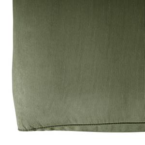 Canapé d’angle 3 places HUDSON Velours côtelé Snor: Vert - Largeur : 251 cm - Méridienne courte à droite (vue de face)