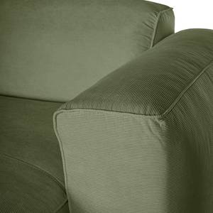 Hoekbank HUDSON 1,5-zits + chaise longue Corduroy Snor: Groen - Longchair vooraanzicht rechts