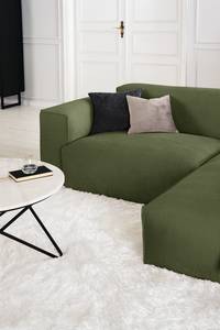 Divano angolare a 1,5 posto HUDSON Velluto a coste Snor: verde - Longchair preimpostata a destra