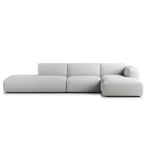 Hoekbank HUDSON met chaise longue Corduroy Snor: Grijs - Longchair vooraanzicht rechts