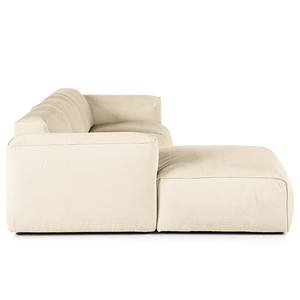 Ecksofa HUDSON 3-Sitzer mit Longchair Cordstoff Snor: Beige - Breite: 251 cm - Longchair davorstehend links