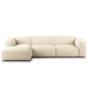 Ecksofa HUDSON 3-Sitzer mit Longchair Cordstoff Snor: Beige - Breite: 284 cm - Longchair davorstehend links