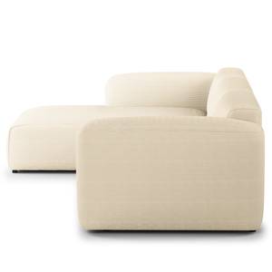 Ecksofa HUDSON 3-Sitzer mit Longchair Cordstoff Snor: Beige - Breite: 284 cm - Longchair davorstehend links