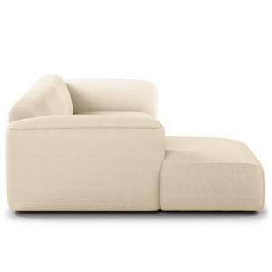 Divano angolare a 3 posti HUDSON Velluto a coste Snor: beige - Larghezza: 284 cm - Longchair preimpostata a sinistra