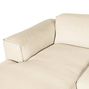 Divano angolare a 3 posti HUDSON Velluto a coste Snor: beige - Larghezza: 284 cm - Longchair preimpostata a sinistra