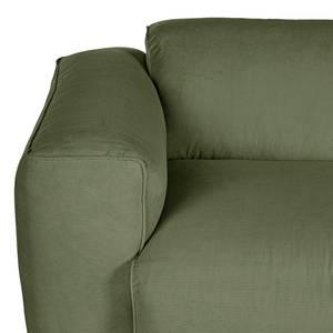 Ecksofa HUDSON 3-Sitzer mit Longchair Cordstoff Snor: Grün - Breite: 284 cm - Longchair davorstehend rechts