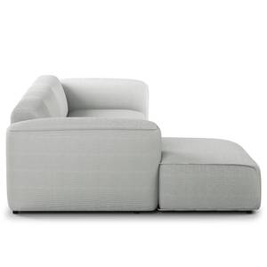 Hoekbank HUDSON 3-zits met chaise longue Corduroy Snor: Grijs - Breedte: 317 cm - Longchair vooraanzicht links