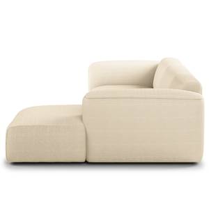 Ecksofa HUDSON 3-Sitzer mit Longchair Cordstoff Snor: Beige - Breite: 284 cm - Longchair davorstehend rechts