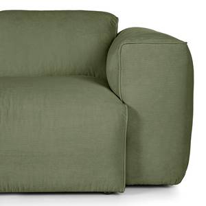 Ecksofa HUDSON 3-Sitzer mit Longchair Cordstoff Snor: Grün - Breite: 317 cm - Longchair davorstehend links