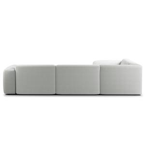 Ecksofa HUDSON mit Rundecke Cordstoff Snor: Grau - Ecke davorstehend links